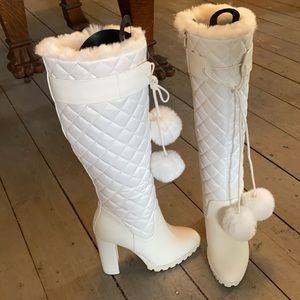 COPY - White quilted boots